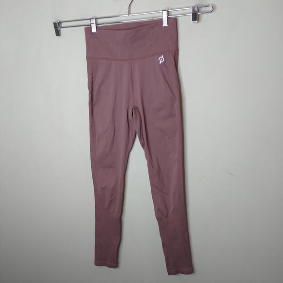 Peloton Pink Ribbed Leggings Size M / L High Waist - Picture 4 of 12